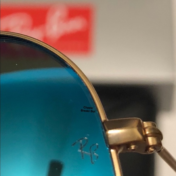 Rayban Aviator Sunglasses RB3025 Blue Flash Lens - Picture 3 of 5